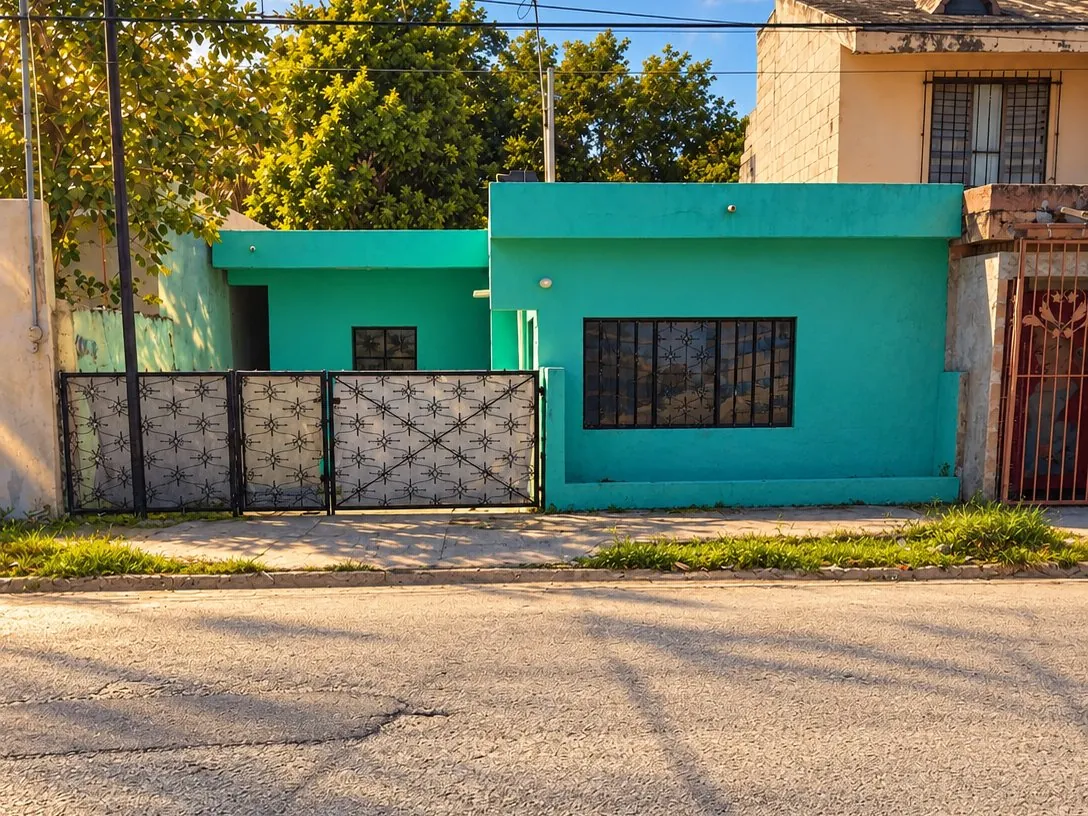 Fachada de la casa en Col. Delio Moreno Cantón