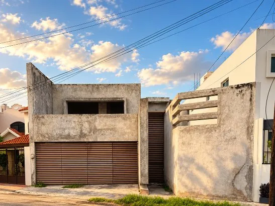 Fachada de la casa en Col. Juan B. Sosa